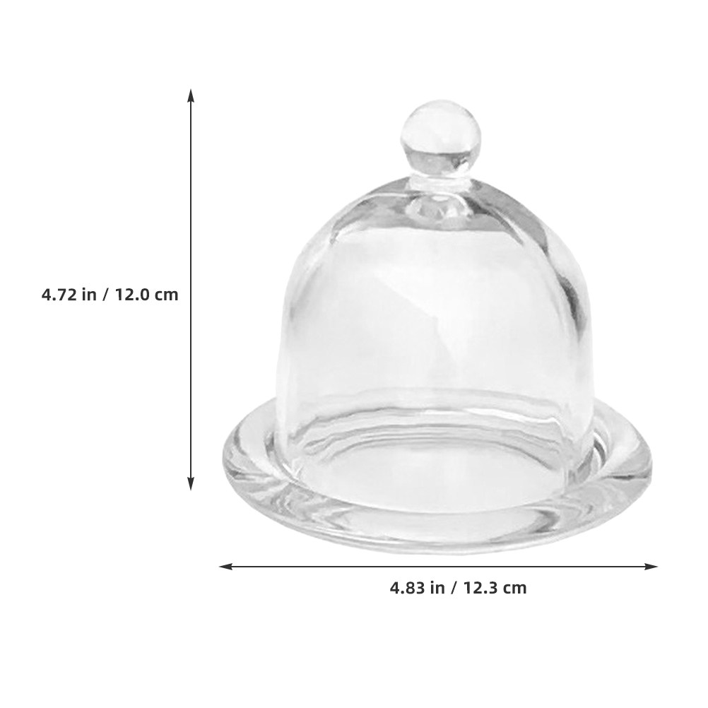 2Pcs Glass Mini Glass Cake Sta - огляд і ціна Plastic Dome Clear