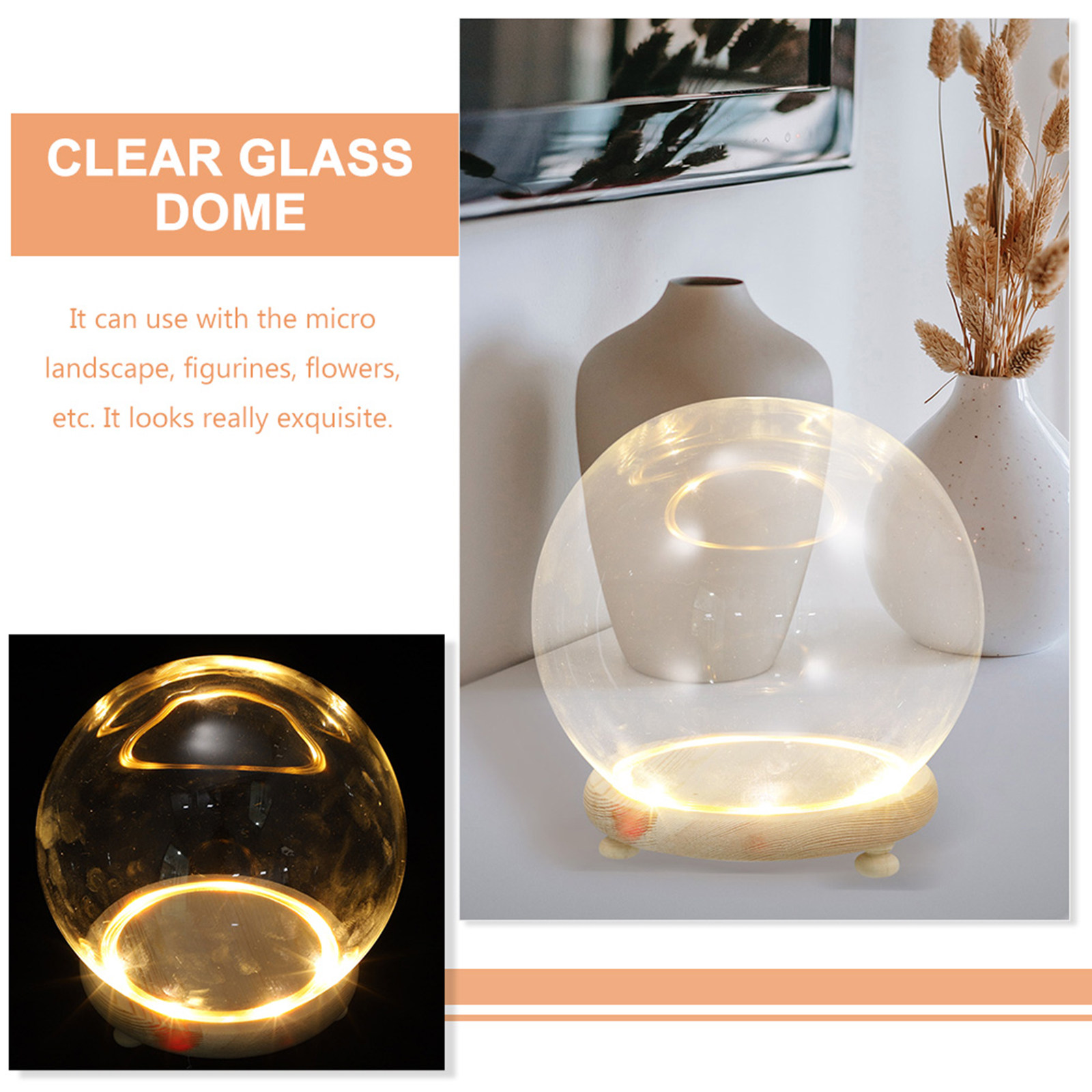 Glass Dome Display Case Preser - огляд і ціна Plastic Dome Clear
